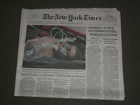 2017 APRIL 5 NEW YORK TIMES - CHEMICAL ATTACK ON SYRIANS IGNITES WORLD'S OUTRAGE