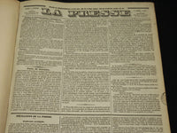 1839 JANUARY-JUNE LA PRESSE FRENCH NEWSPAPER BOUND VOLUME - SCIENCE - KD 1279H