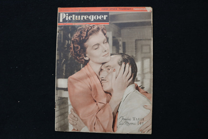 1947 APRIL 26 PICTUREGOER MAGAZINE - FREDERIC MARCH & MYRNA LOY COVER - E 25973