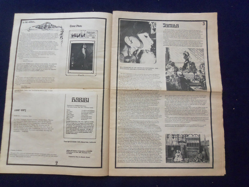 1975 HABIBI NEWSPAPER - VOLUME 2, NUMBER 6 - MIDDLE EASTERN DANCE/MUSIC- NP 6849