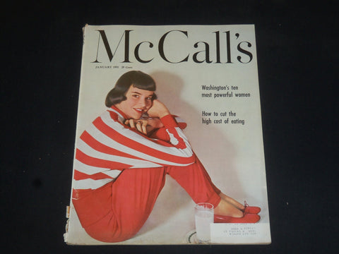 1951 JANUARY MCCALL'S MAGAZINE - NICE COVER, STORIES & ADS - SP 6857