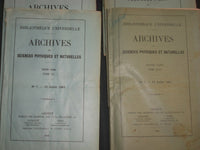 1885-1891 ARCHIVES DES SCIENCES PHYSIQUES ET NATURELLES - LOT OF 27 - WR 1045D