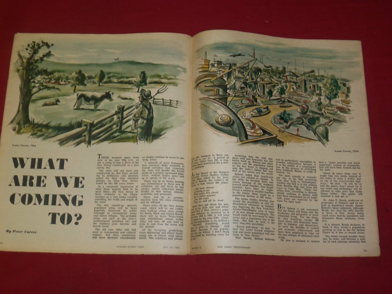 1964 MAY 24 NEWARK SUNDAY NEWS- NEW JERSEY TERCENTENARY SUNDAY MAGAZINE- NP 3804