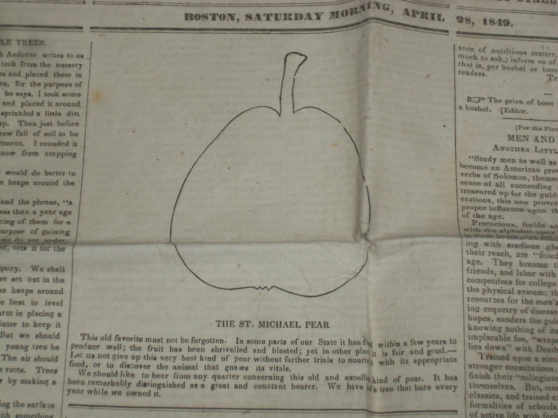 1849 APRIL 28 MASSACHUSETTS PLOUGHMAN NEWSPAPER - FREEMONT'S EXPEDITION- NP 5166