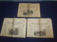 1881-1882 THE NEW YORK LEDGER NEWSPAPER - LOT OF 3 - NP 5081