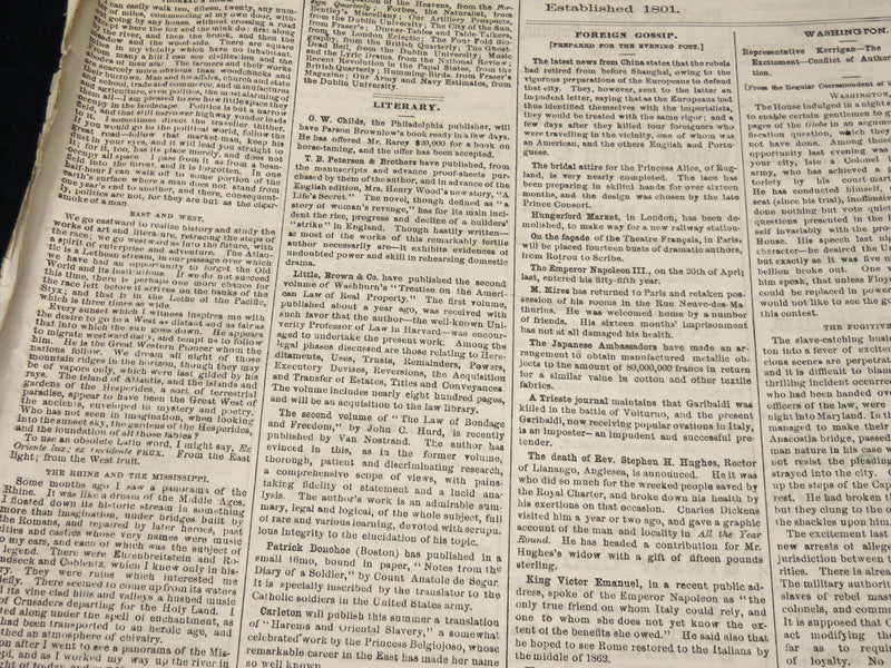 1862 MAY 24 & 30 THE EVENING POST NEWSPAPER LOT OF 2 - CIVIL WAR - NP 4942