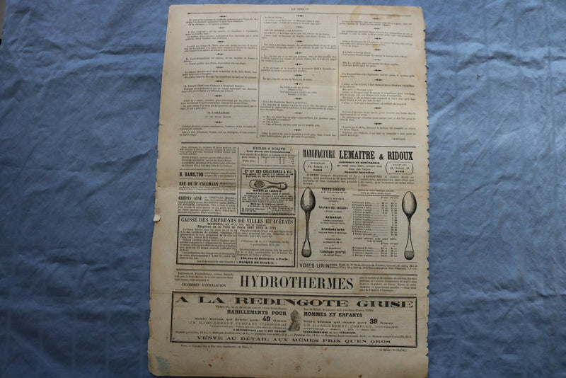 1872 JANUARY 14 LE GRELOT NEWSPAPER - LA TENTATION - FRENCH - NP 8574