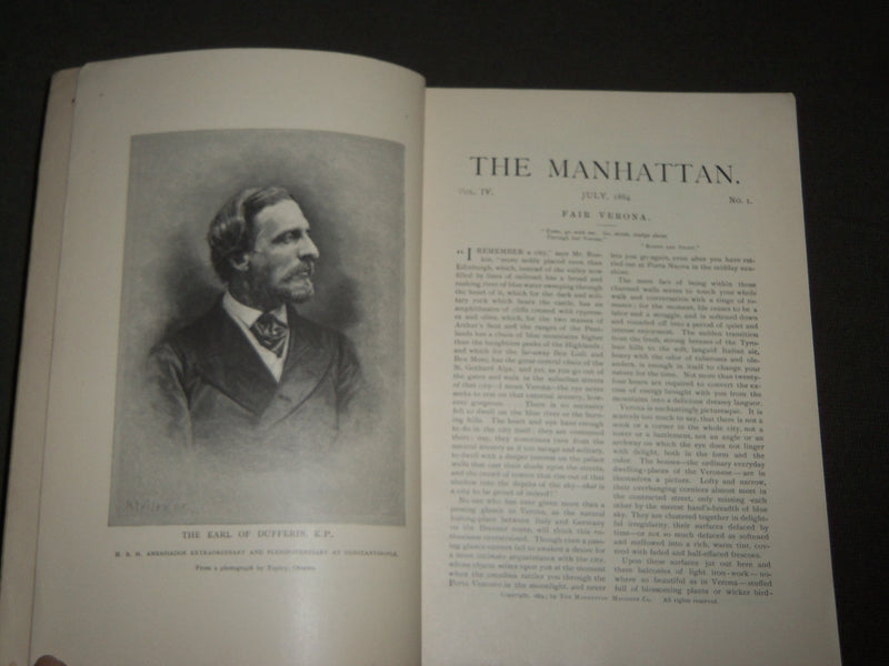 1884 JULY THE MANHATTAN ILLUSTRATED MONTHLY MAGAZINE VOLUME 4 NO. 1 - J 3353