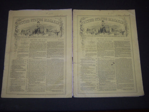 1854-1855 UNITED STATES MAGAZINE LOT OF 2 - VOLUME 1 NO. 8 & 9 - NP 2054