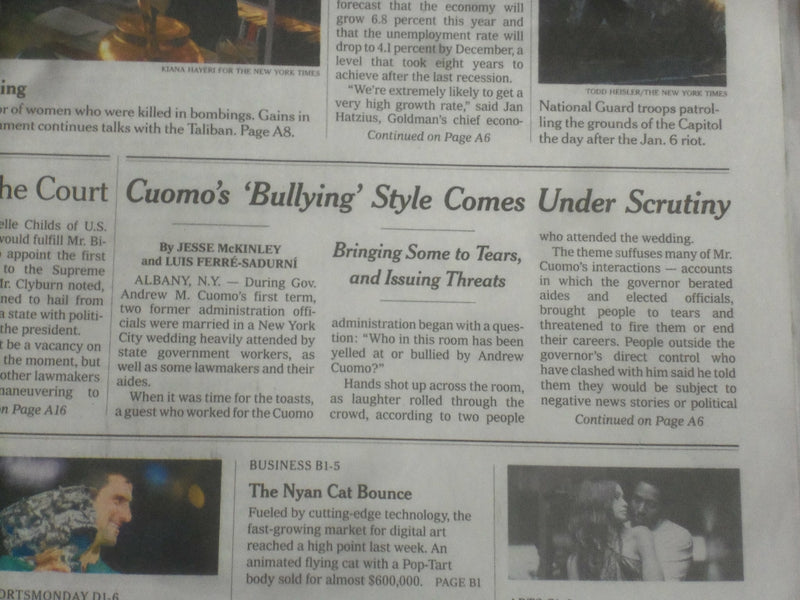 2021 FEBRUARY 22 NEW YORK TIMES -PLEA FOR BACKUP FACED CONFUSION AS RIOT BLEW UP