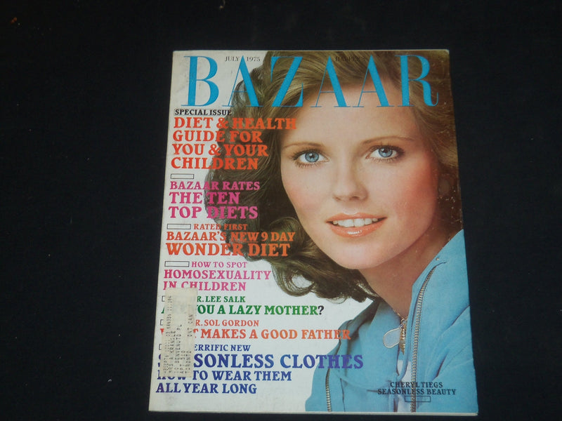 1975 JULY HARPER'S BAZAAR MAGAZINE - CHERYL TIEGS COVER - SP 4296