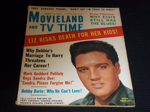 1961 JANUARY MOVIELAND & TV TIME MAGAZINE - ELVIS PRESLEY FRONT COVER - E 15699
