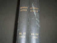 1909 SATURDAY REVIEW 2 BOUND VOLUMES - COMPLETE YR- PUBLISHED IN LONDON - R 1093