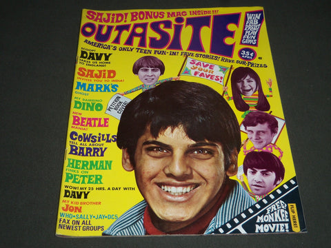 1968 FEBRUARY OUTASITE! MAGAZINE - FIRST ISSUE - MONKEES COVER - ST 4910