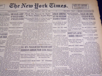 1936 APRIL 11 NEW YORK TIMES - CALLES EXILED BY MEXICO - NT 4044