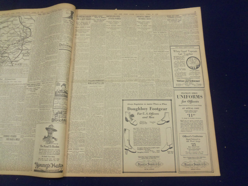 1918 APRIL 20 NEW YORK TIMES - GERMAN ADVANCE STOPPED BY SLAUGHTER - NT 8222
