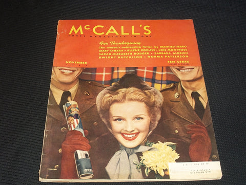 1941 NOVEMBER MCCALL'S MAGAZINE - NICE COLOR COVERS & ADS - E 1042