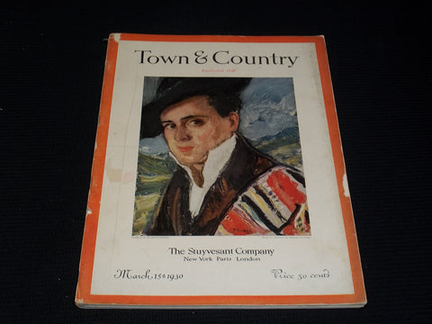 1930 MARCH 15 TOWN & COUNTRY MAGAZINE - MAURICE FROMKES FRONT COVER - E 2538