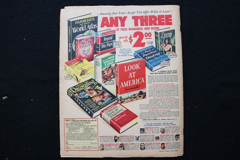 1953 NOV 8 CHICAGO SUNDAY TRIBUNE MAGAZINE -R. HAYWORTH & J. LEIGH - E 26348