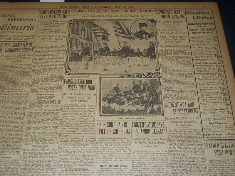 1906 MAY 26 THE BOSTON HERALD - CORNELL BEATS HARVARD CREW BY 3 LENGTHS - BH 292