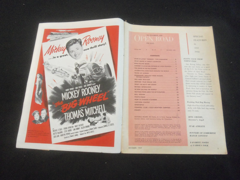 1949 DECEMBER OPEN ROAD MAGAZINE - HOWARD CANN, COACH OF THE YEAR - B 5530L