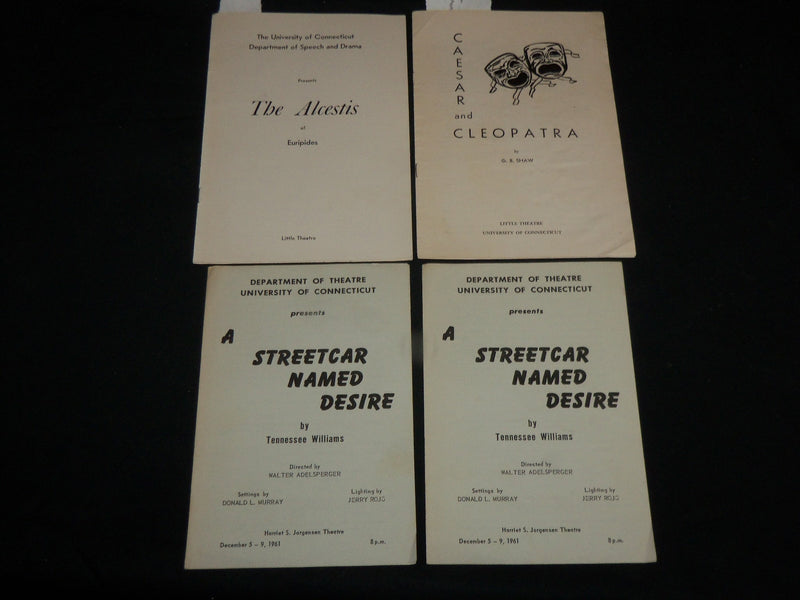 1957-1961 UNIVERSITY OF CONNECTICUT THEATRE PROGRAM LOT OF 4 - ALCESTIS - J 6756
