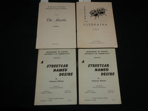1957-1961 UNIVERSITY OF CONNECTICUT THEATRE PROGRAM LOT OF 4 - ALCESTIS - J 6756