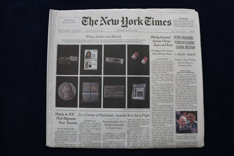 2024 MAY 27 NEW YORK TIMES - PUTIN UNLEASHES PURGE OF LEADERS GUIDING MILITARY