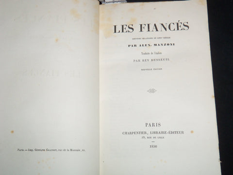 1850 LES FIANCES VOLUME BY ALEX MANZONI - FRENCH - KD 4815A