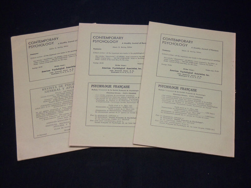 1959 PSYCHOLOGIA INTERNATIONAL JOURNAL MAGAZINE LOT OF 3 - WR 572D
