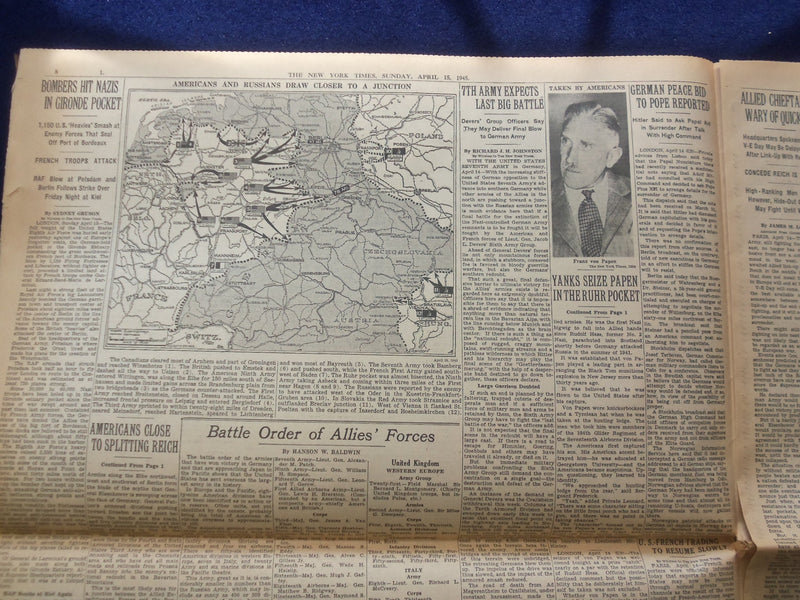 1945 APRIL 15 NEW YORK TIMES - NATION PAYS FINAL TRIBUTE TO ROOSEVELT - NP 6468