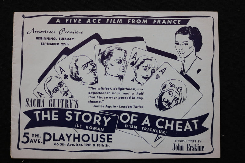 1930'S THE STORY OF A CHEAT PROGRAM - 5TH AVENUE PLAYHOUSE - K 1936