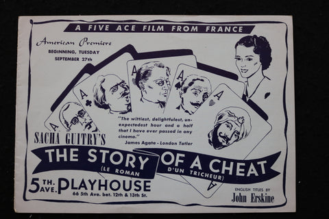 1930'S THE STORY OF A CHEAT PROGRAM - 5TH AVENUE PLAYHOUSE - K 1936