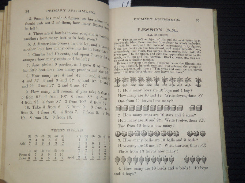 1868 WHITE'S GRAND SCHOOL SERIES PRIMARY ARITHMATIC BOOK - K 2189