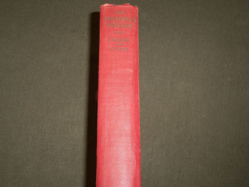 1929 THE COMPANIONATE MARRIAGE BOOK BY LINDSEY & EVANS - KD 6185