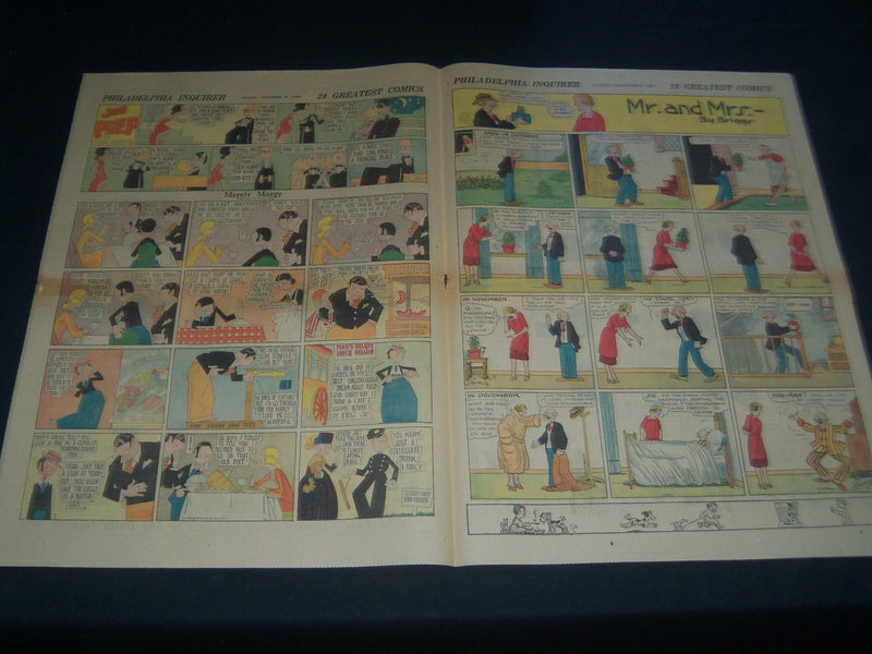 1929 DECEMBER 8 PHILADELPHIA INQUIRER SUNDAY COLOR COMIC SECTION - NT 7609