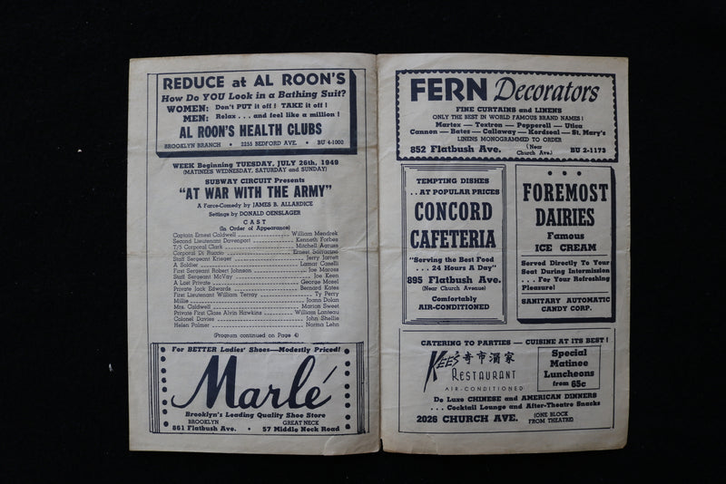 1949 BRANDT'S FLATBUSH THEATRE PROGRAM - O MISTRESS MINE -SYLVIA SIDNEY - K 1885