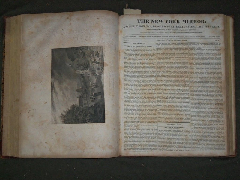 1832-1833 NEW YORK MIRROR MAGAZINE BOUND VOLUME NO. 10 - WALTER SCOTT - KD 725R