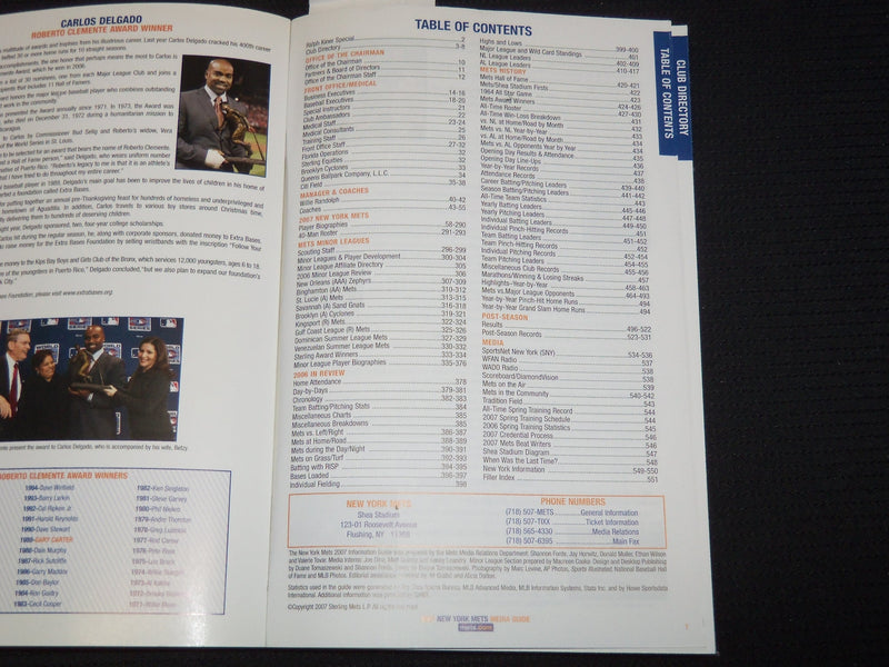 2007 METS MEDIA GUIDE - N. L. EAST DIVISION CHAMPS - SOFTCOVER - KD 5981X
