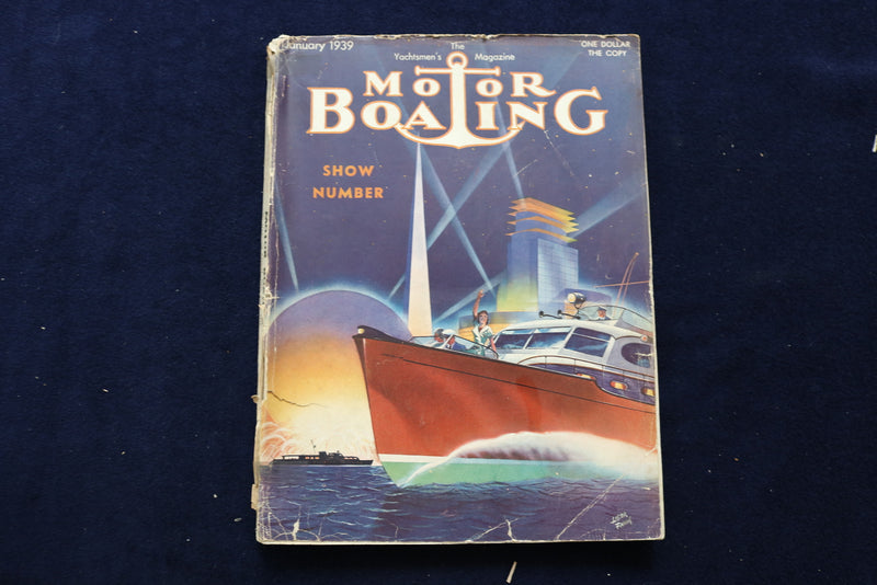 1939 DECEMBER MOTOR BOATING MAGAZINE - ILLUSTRATED BOATS COVER - E 11684