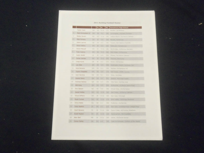 2011 UNIVERSITY OF REDLANDS FOOTBALL GAME NOTES - SP 1219E