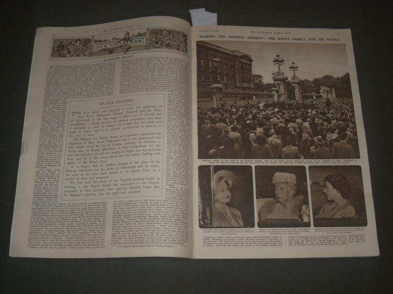 1951 SEPT 29 THE ILLUSTRATED LONDON NEWS MAGAZINE - CANADIAN ROYAL TOUR- SP 8303