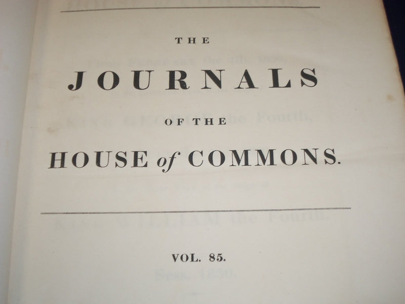 1830 JOURNALS OF THE HOUSE OF COMMONS- KING GEORGE IV & WILLIAM 1ST YR - KD 4J