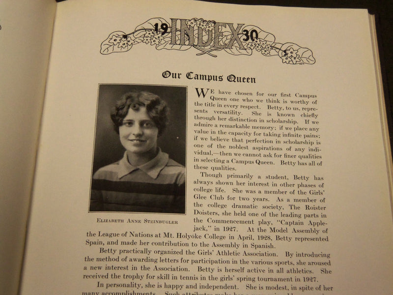 1930 THE INDEX MASSACHUSETTS AGRICULTURAL COLLEGE YEARBOOK - AMHERST MA - YB 835