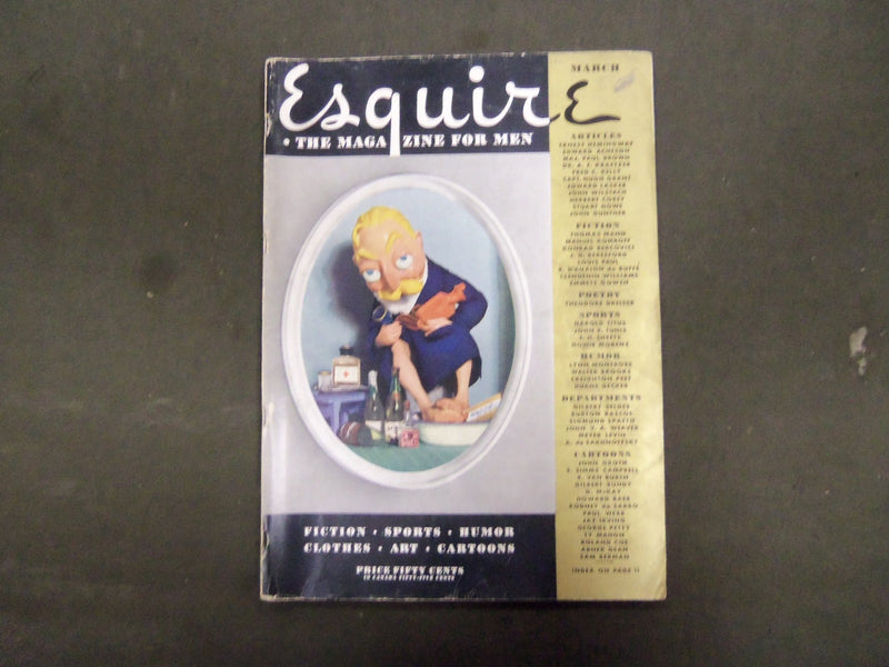 1935 MARCH ESQUIRE MAGAZINE - NICE ILLUSTRATIONS, COVER AND ADS - ST 3068