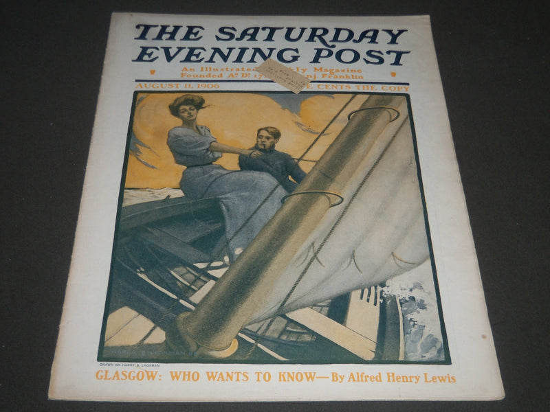 1906 AUGUST 11 THE SATURDAY EVENING POST MAGAZINE - ILLUSTRATED COVER- SP 983