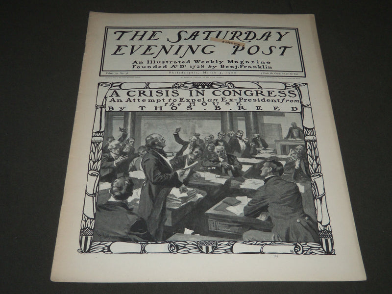 1900 MARCH 3 THE SATURDAY EVENING POST MAGAZINE - ILLUSTRATED COVER - SP 573