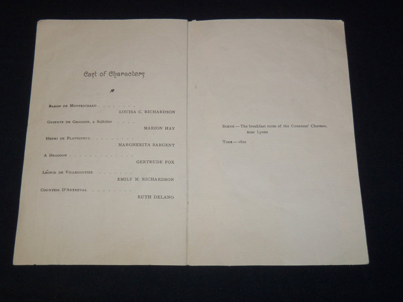 1900'S FAY HOUSE PLAY PROGRAMS LOT OF 3 ISSUES - CAMBRIDGE - K 2083