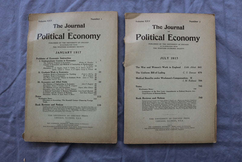 1916-1917 THE JOURNAL OF POLITICAL ECONOMY - LOT OF 4 - O 3861