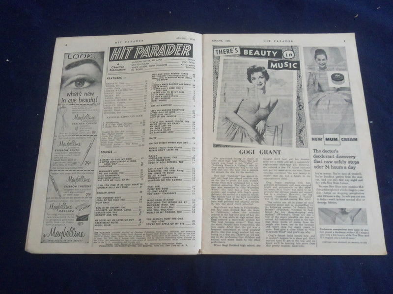 1956 AUGUST HIT PARADER MAGAZINE - THE ROVER BOYS COVER - ST 4628X